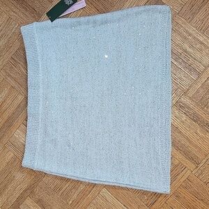 Wild Fable Light Blue With Silver Sequins Mini Skirt Size Large